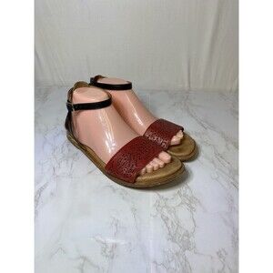 Gee WaWa Sandals Red And Black Gladiator Women’s Shoes Size 8M US